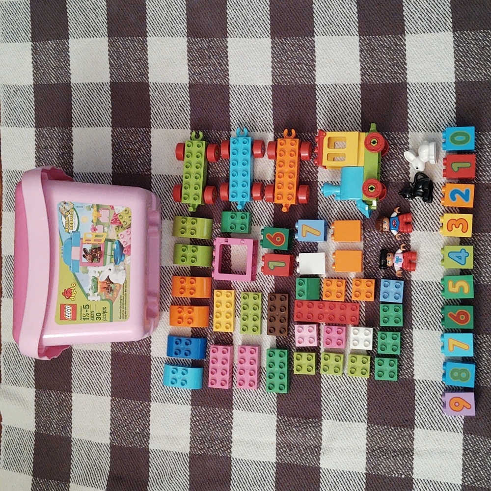 Lego Duplo Pink Tote Lot 54 Pcs